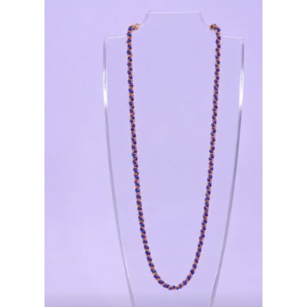 Neiman Marcus Lee Angel Green Gold Braided DAINTY LONG POET Necklace NWT 225